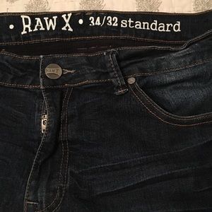 Raw X Distressed Moto Jeans